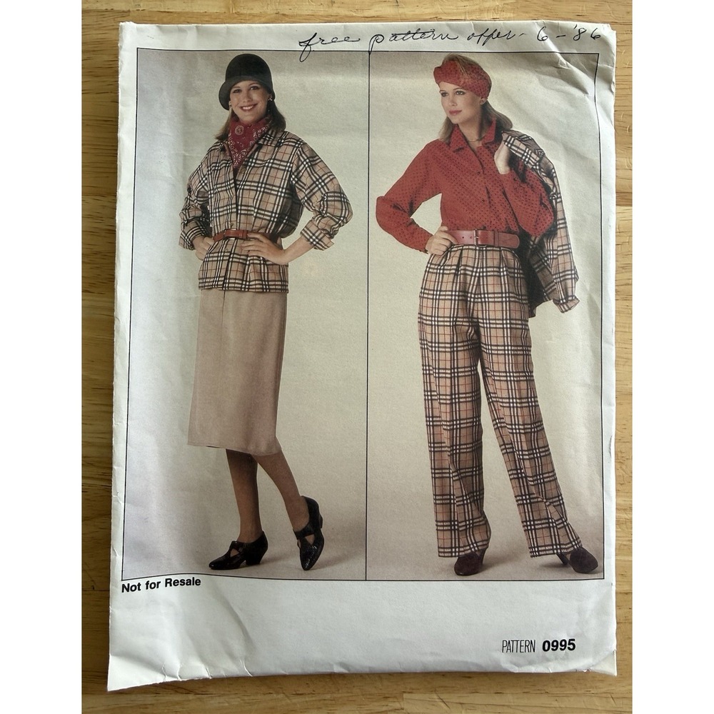 Vogue‎ Pattern 0995 Misses' Pants Skirt Jacket Blouse Size 8-12 Uncut FF